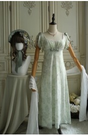 Faeries Daffodil Green Vine Branches Empire Waist OP(Reservation/Full Payment Without Shipping)